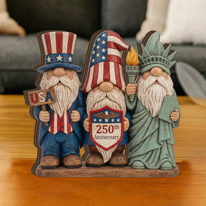 250th Anniversary Patriotic Gnomes Figurine Plaque Usa 250 Years Commemorative Wood Block 1780026324580.jpg