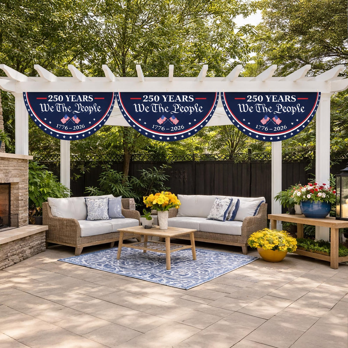 Usa Semiquincentennial Banner1776 2026 Patriotic Fence Decor We The People 250th Anniversary Sign 1780027966382.jpg