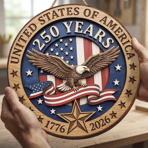 Patriotic Eagle Door Hanging Wooden Sign Usa 250th Anniversary 1776 2026 America 250 Patriotic Door Decor Independence Day Wall Hanging 1780028188589.jpg