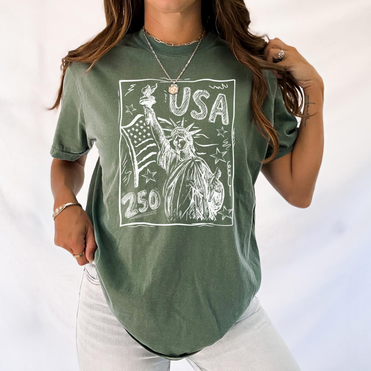 Comfort Colors Statue Of Liberty Shirt Usa 250 Vintage America Tee 4th Of July T Shirt Retro Patriotic Graphic Tee American Flag Shirt 1780030211467.png