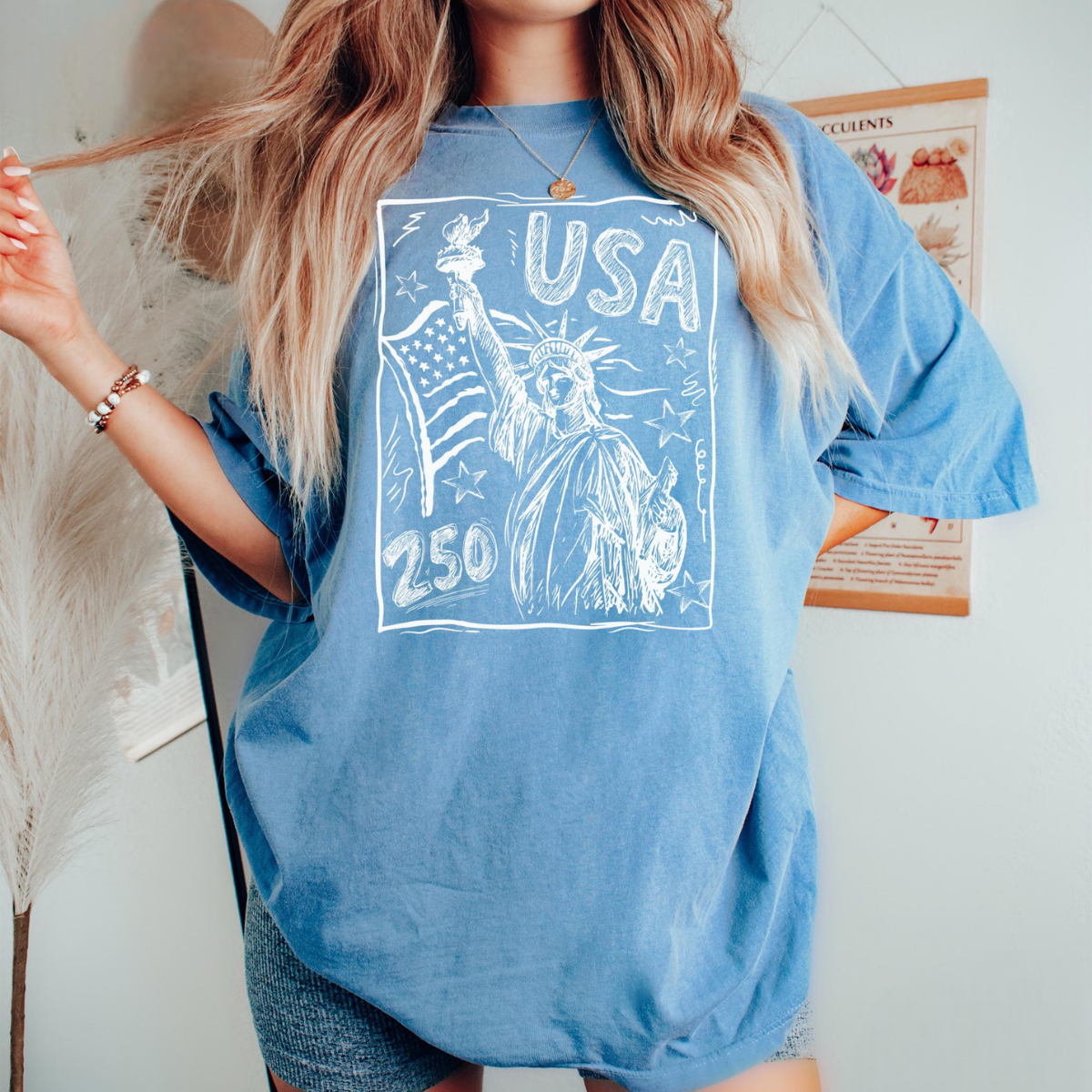 Comfort Colors Statue Of Liberty Shirt Usa 250 Vintage America Tee