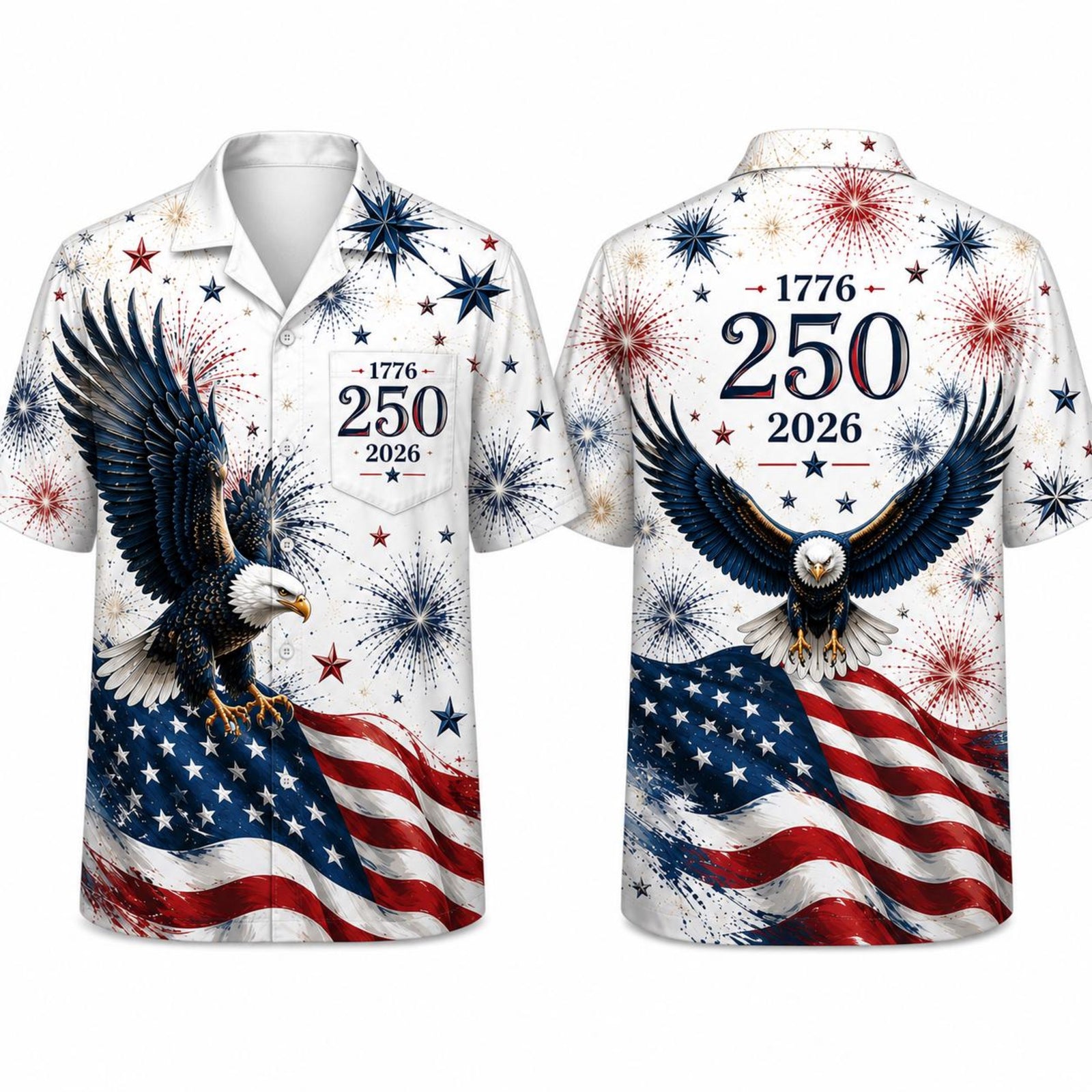 250 Years Of Freedom Hawaiian Shirt Matching Aloha Shirt 1776 2026 America Button Up 4th July Family Outfit Usa Independence Day Shirt 1780376346594.jpg