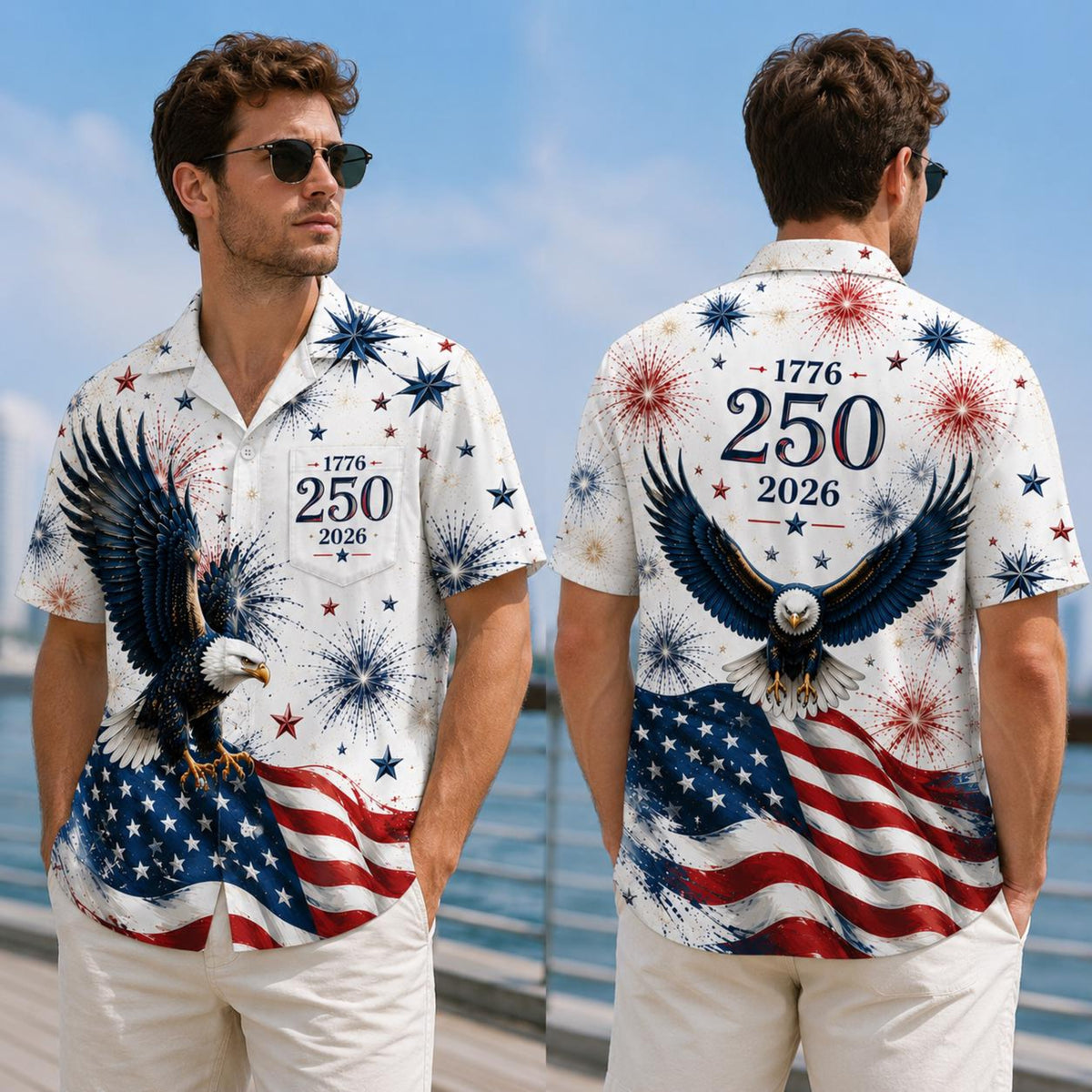 250 Years Of Freedom Hawaiian Shirt Matching Aloha Shirt 1776 2026 America Button Up 4th July Family Outfit Usa Independence Day Shirt 1780376346620.jpg