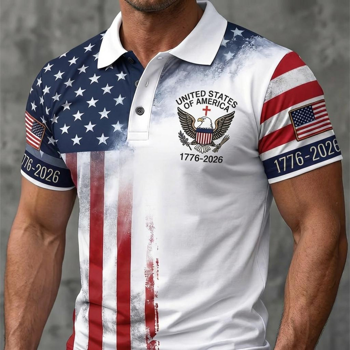 American Patriotic Polo Shirt Usa Flag Shirt Usa 250th Anniversary Polo Shirt Patriotic Shirt 1776 2026 Beach Shirt Patriotic Gift 1780384618763.jpg