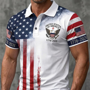 American Patriotic Polo Shirt Usa Flag Shirt Usa 250th Anniversary Polo Shirt Patriotic Shirt 1776 2026 Beach Shirt Patriotic Gift 1780384618763.jpg
