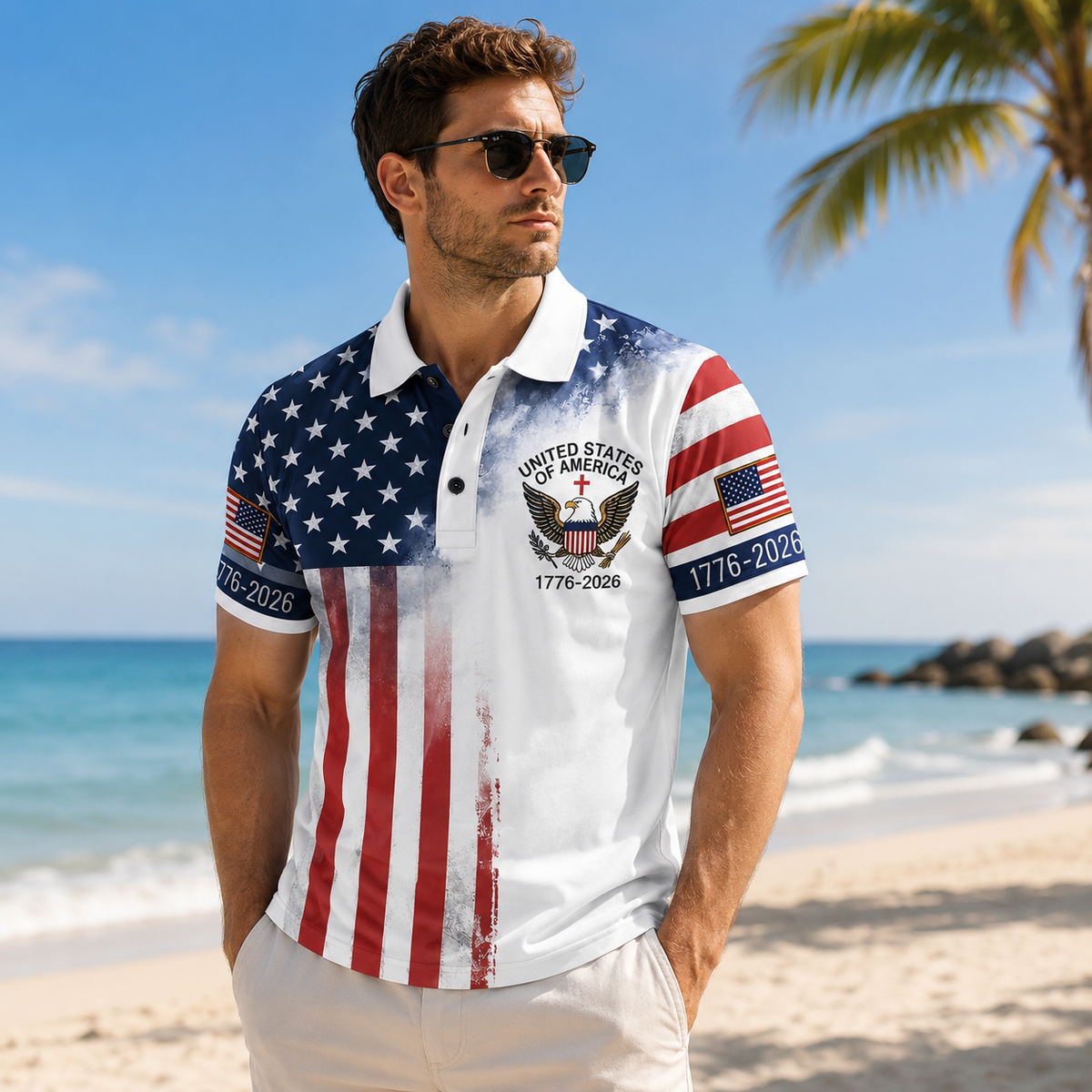 American Patriotic Polo Shirt Usa Flag Shirt Usa 250th Anniversary Polo Shirt Patriotic Shirt 1776 2026 Beach Shirt Patriotic Gift 1780384618784.png