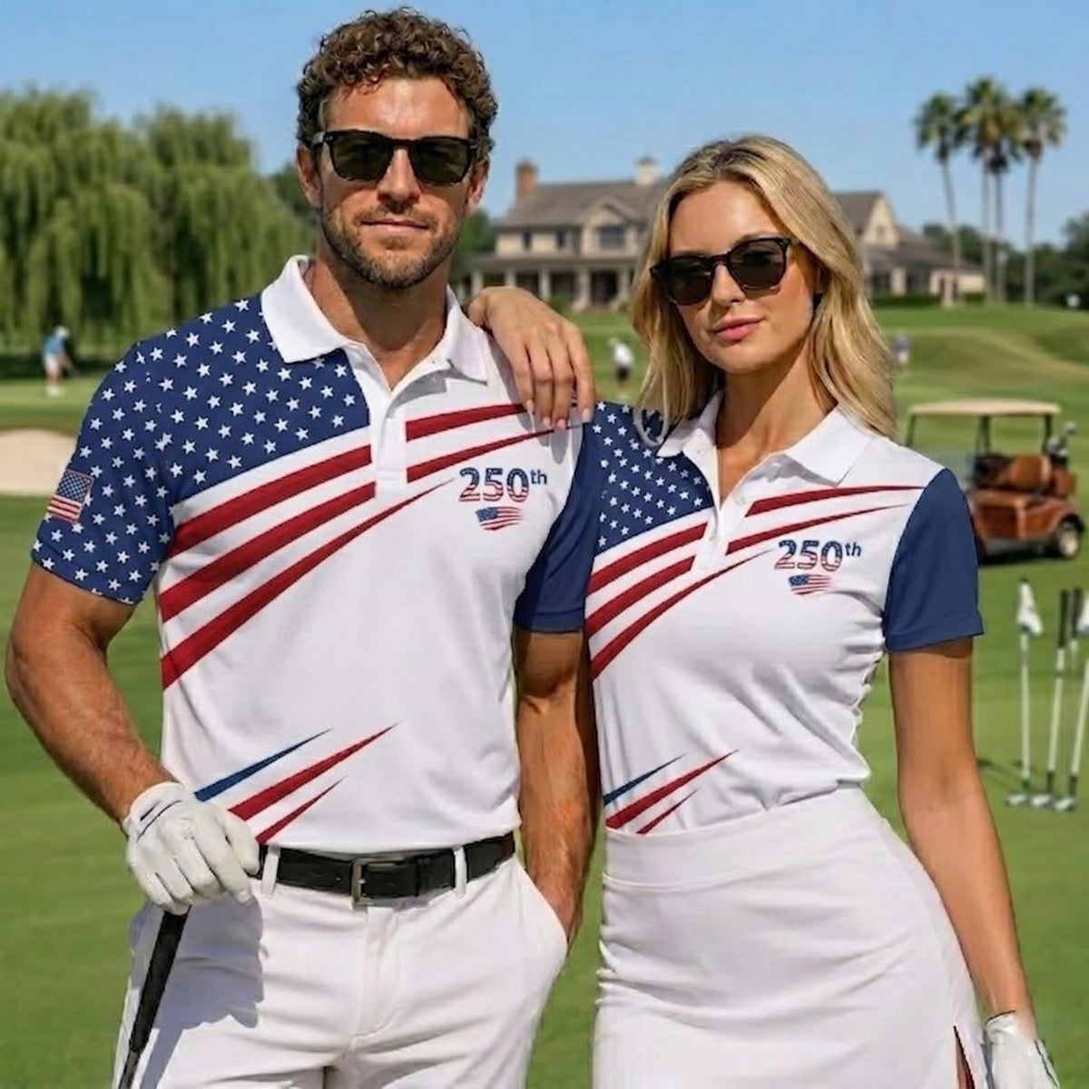 Usa 250th Anniversary Golf Polo American Flag Couple Shirt 1776 2026 Patriotic Apparel United States Independence Day Gift Dad Tee 1780459286125.jpg