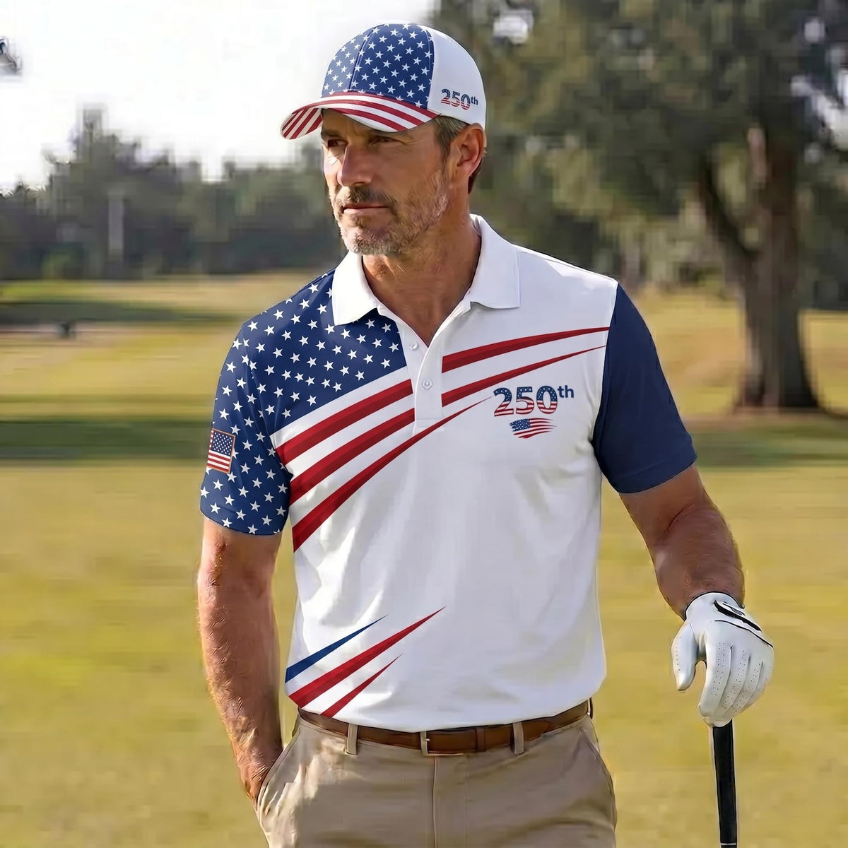 Usa 250th Anniversary Golf Polo American Flag Couple Shirt 1776 2026 Patriotic Apparel United States Independence Day Gift Dad Tee 1780459286204.jpg