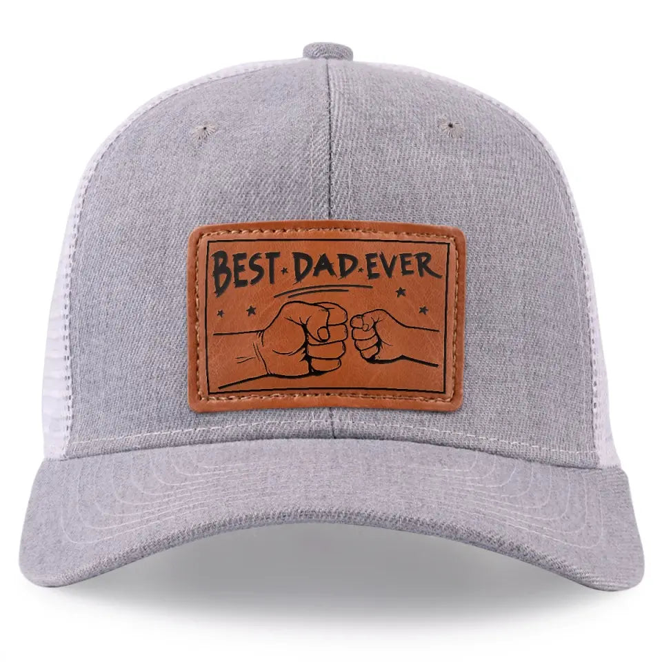 Best Dad Ever   Personalized Leather Label Net Hat   Gift For Father Papa Fathers Day Gift 1780459865943.jpg
