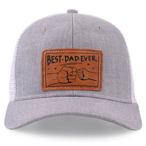 Best Dad Ever   Personalized Leather Label Net Hat   Gift For Father Papa Fathers Day Gift 1780459865943.jpg