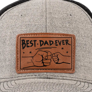 Best Dad Ever   Personalized Leather Label Net Hat   Gift For Father Papa Fathers Day Gift 1780459866542.jpg