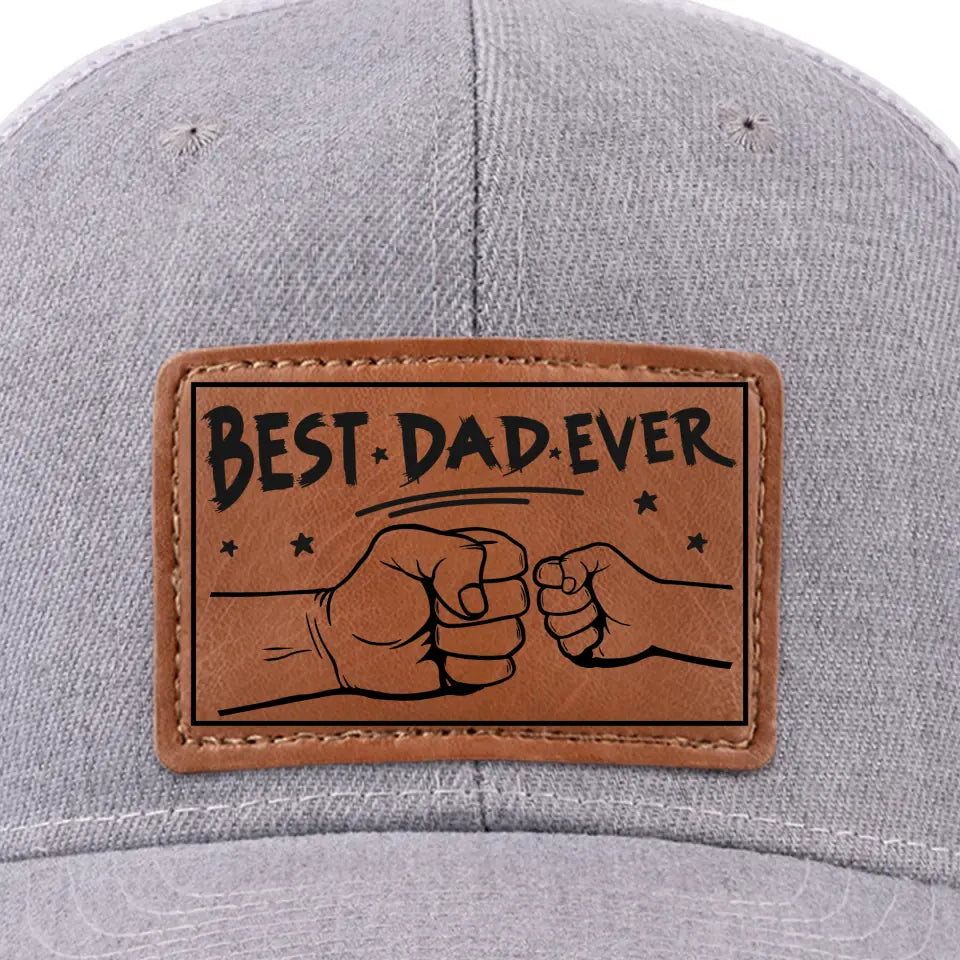 Best Dad Ever   Personalized Leather Label Net Hat   Gift For Father Papa Fathers Day Gift 1780459866590.jpg