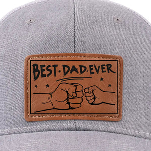Best Dad Ever   Personalized Leather Label Net Hat   Gift For Father Papa Fathers Day Gift 1780459866590.jpg