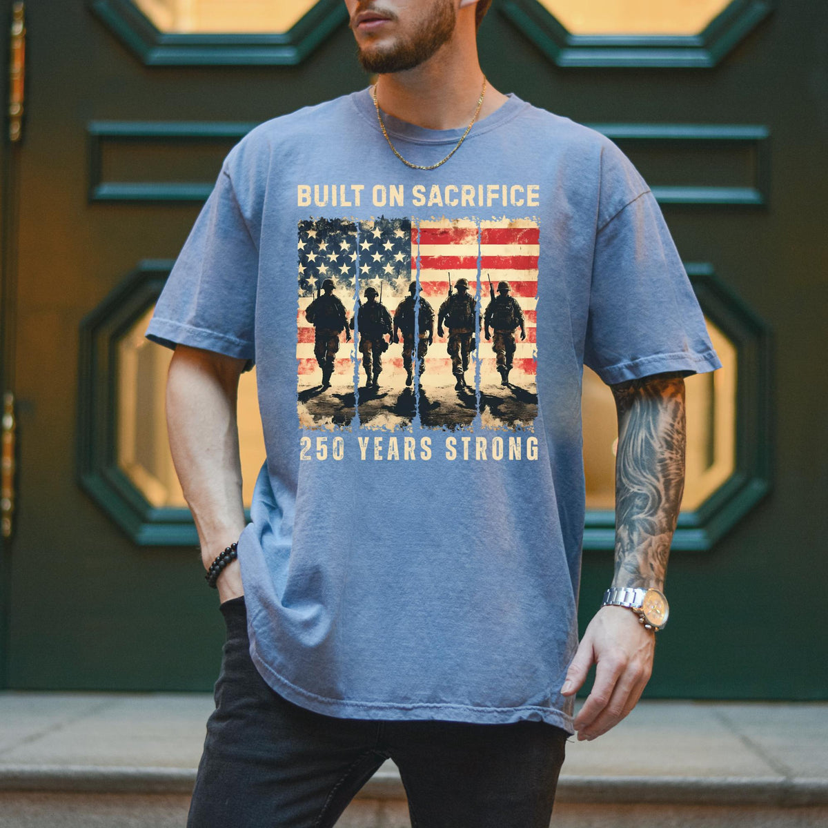 Built On Sacrifice Shirt 250 Years Strong Tee America 250th Anniversary Shirt Patriotic Usa Military Tribute Comfort Colors T Shirt 1780893671547.jpg