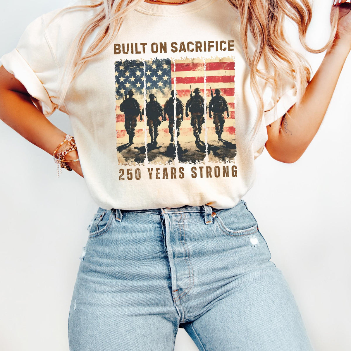 Built On Sacrifice Shirt 250 Years Strong Tee America 250th Anniversary Shirt Patriotic Usa Military Tribute Comfort Colors T Shirt 1780893671664.jpg