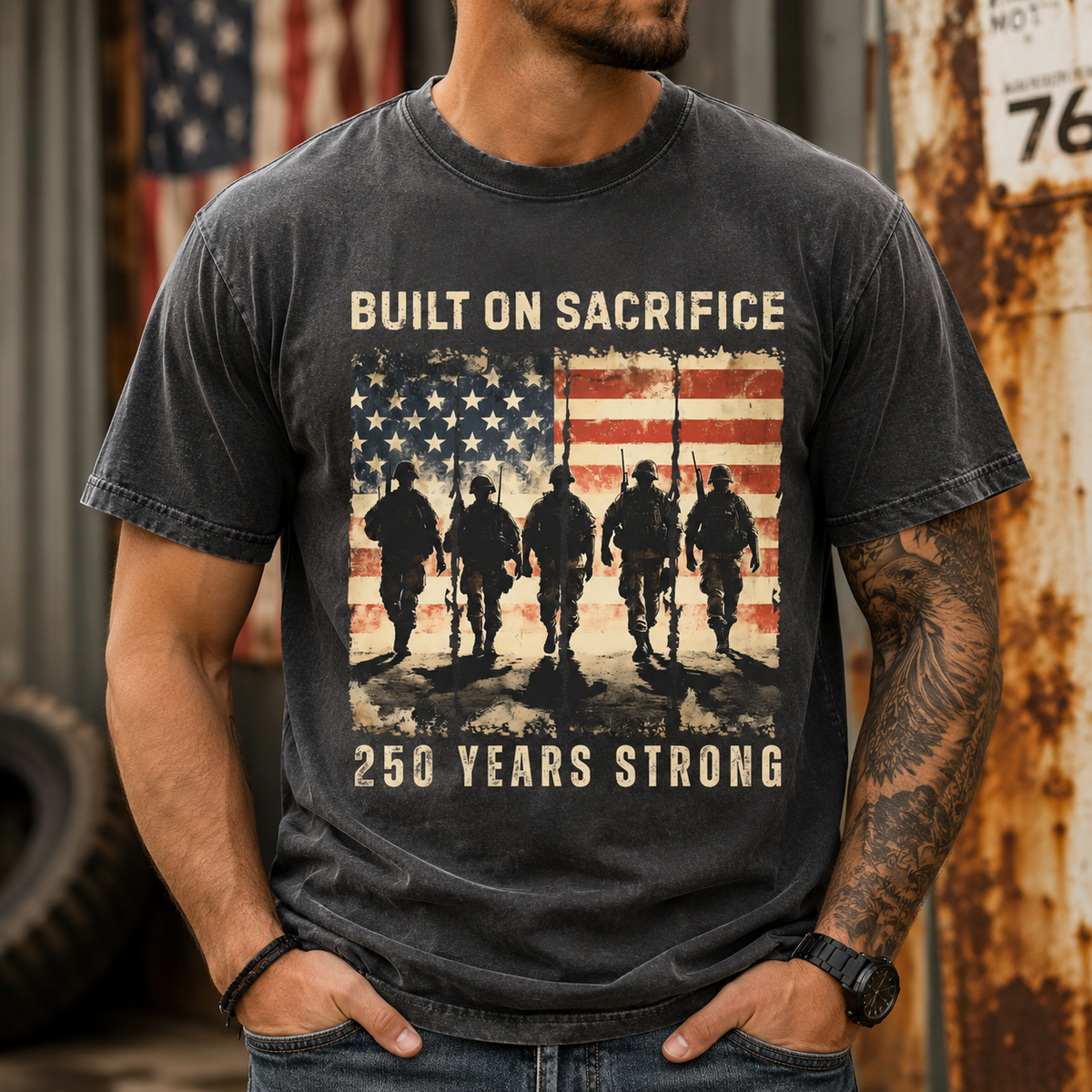Built On Sacrifice Shirt 250 Years Strong Tee America 250th Anniversary Shirt Patriotic Usa Military Tribute Comfort Colors T Shirt 1780893671695.png
