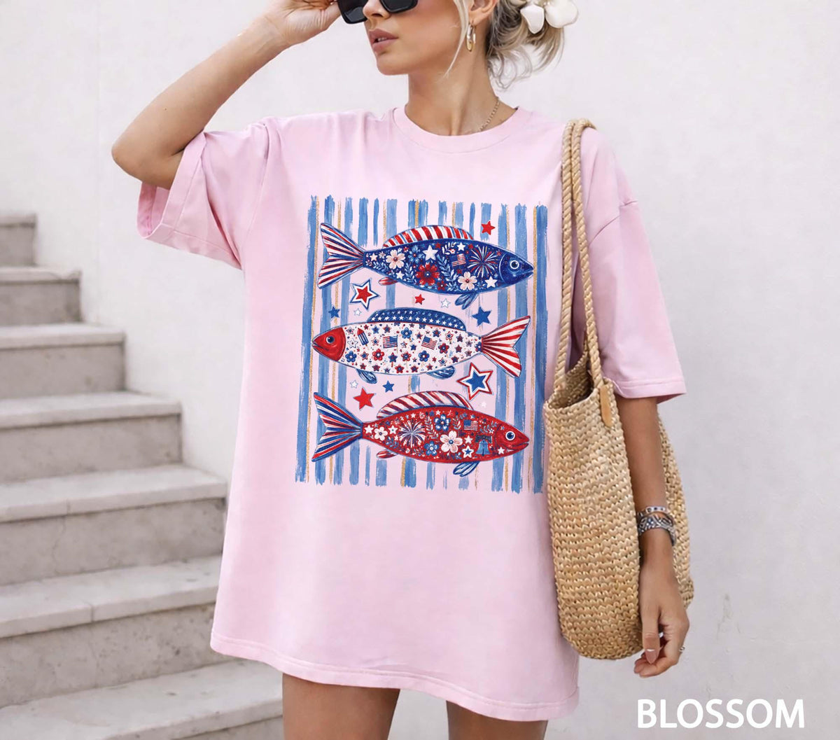 Patriotic Fish Shirt American Independence Day Tee Fourth Of July Fishing Shirt Retro Usa Fish Graphic Tee Red White Blue Comfort Colors 1780905778006.jpg