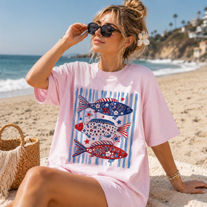 Patriotic Fish Shirt American Independence Day Tee Fourth Of July Fishing Shirt Retro Usa Fish Graphic Tee Red White Blue Comfort Colors 1780905778545.png