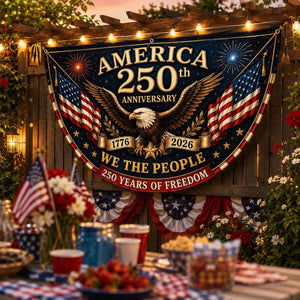 Usa 250th Anniversary Patriotic Bunting Banner America 1776 2026 Semicircle Fence Flag Christian Freedom Porch Decor Fourth Of July Decor 1780909148276.jpg