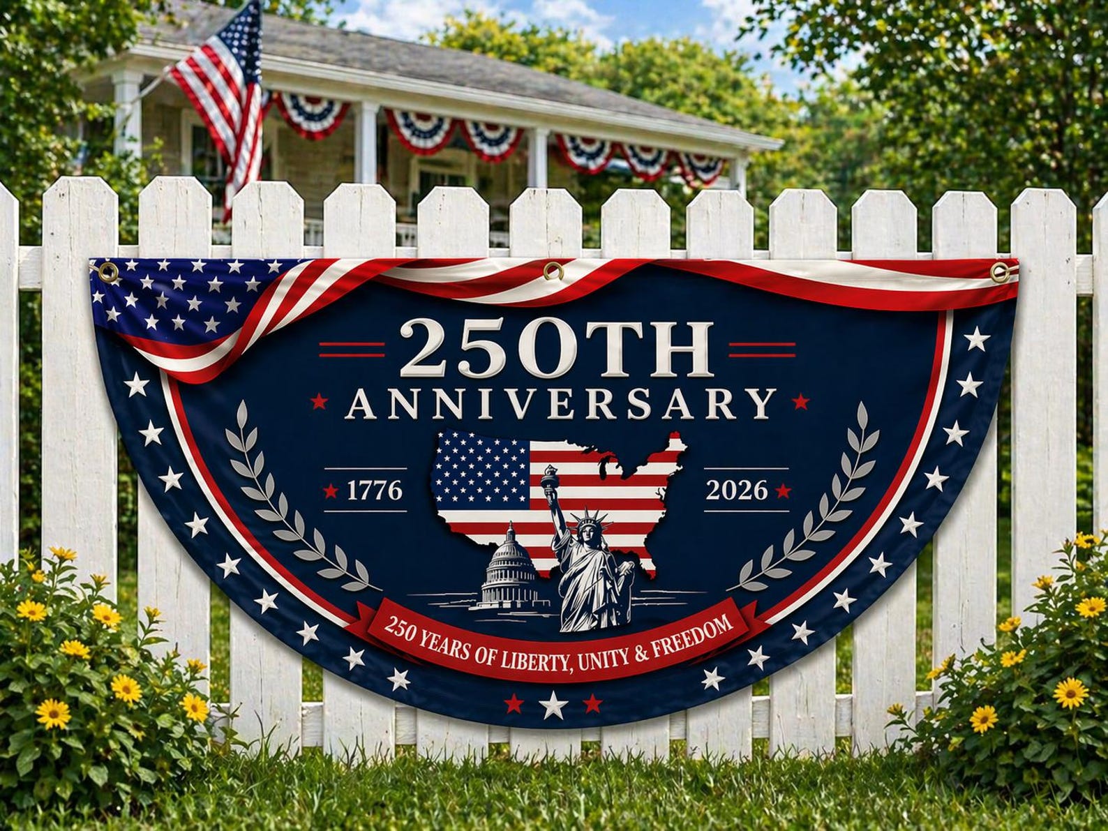 America 250th Anniversary Semicircle Banner Patriotic Usa Outdoor Decor 1780910388517.jpg