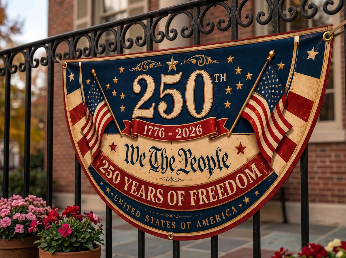 Usa 250th Anniversary Patriotic Bunting Banner America 1776 2026 Semicircle Fence Flag Christian Freedom Porch Decor Gift For Dad 1780910693652.jpg