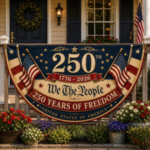 Usa 250th Anniversary Patriotic Bunting Banner America 1776 2026 Semicircle Fence Flag Christian Freedom Porch Decor Gift For Dad 1780910693661.jpg
