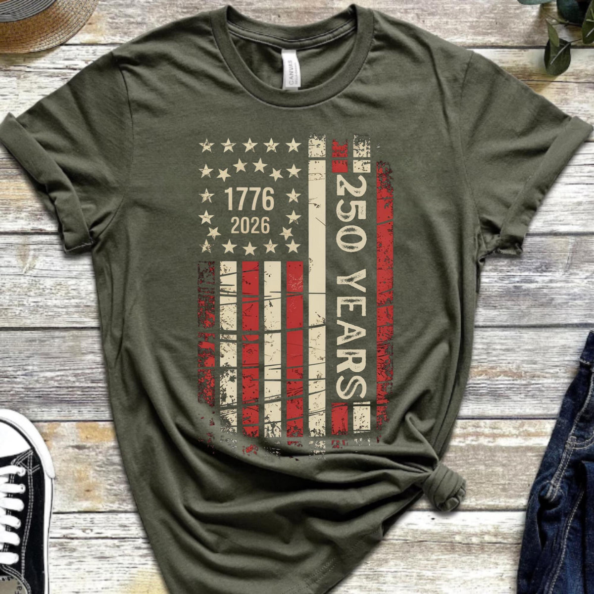 250th America Anniversary T Shirt Vintage Usa Flag Patriotic Tee 1780913297070.jpg