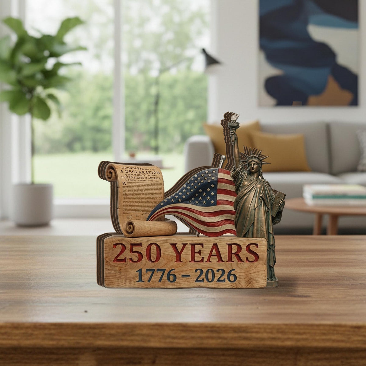America 250 Years Wooden Block Patriotic Usa Decor 1776 2026 Liberty Statue Flag Sign Independence Day Table Decor July 4th Gift 1780971504030.jpg