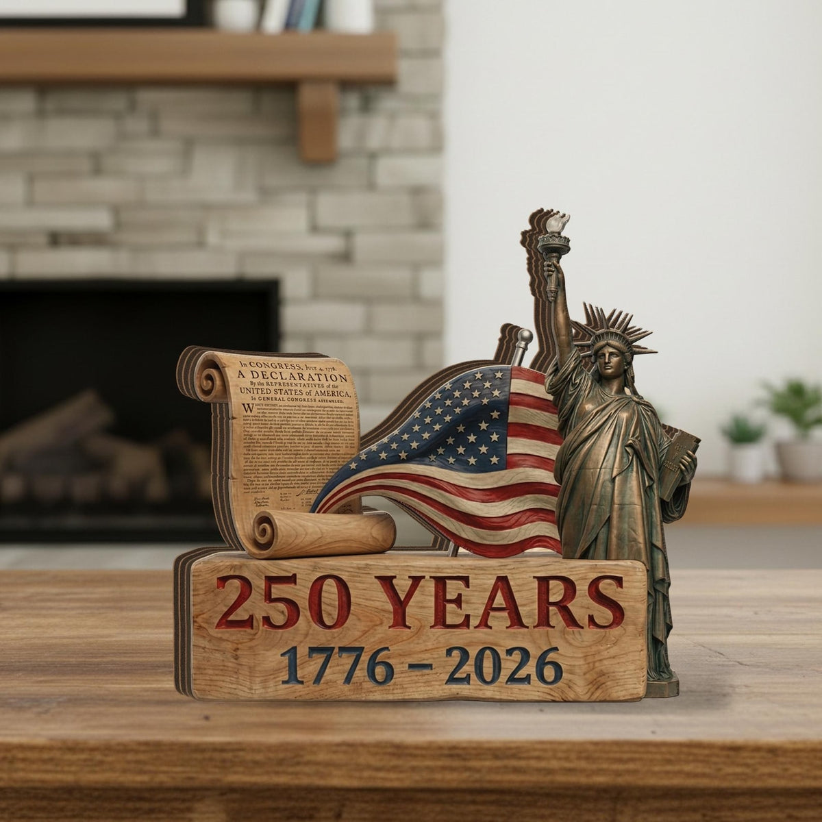 America 250 Years Wooden Block Patriotic Usa Decor 1776 2026 Liberty Statue Flag Sign Independence Day Table Decor July 4th Gift 1780971504047.jpg