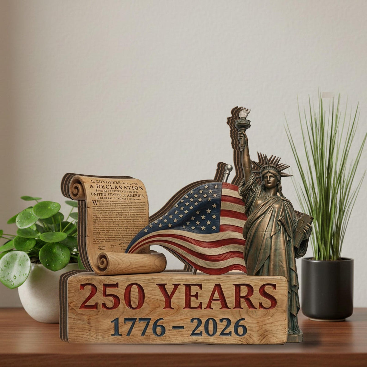 America 250 Years Wooden Block Patriotic Usa Decor 1776 2026 Liberty Statue Flag Sign Independence Day Table Decor July 4th Gift 1780971504065.jpg