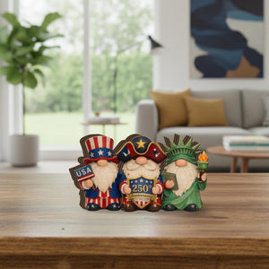 Patriotic Gnome Wooden Block Usa 250th Anniversary Decor Independence Day Gnome Sign July 4th Tiered Tray Decor Americana Gift 1780971774902.jpg