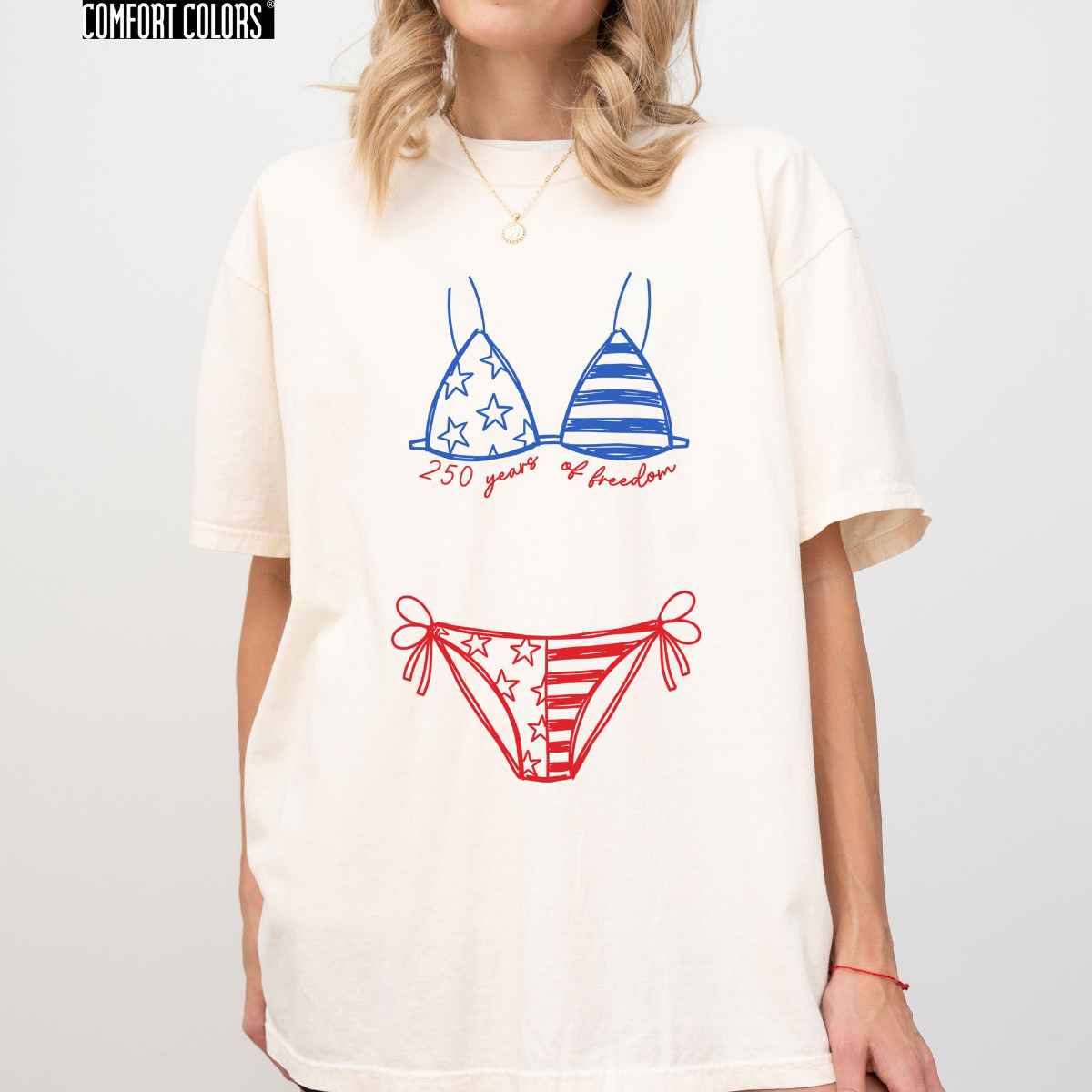 Comfort Colors 250 Years Of Freedom Shirt American Flag Bikini 250th Birthday T Shirt Patriotic Bikini Tee 1780998856558.png