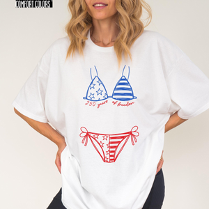 Comfort Colors 250 Years Of Freedom Shirt American Flag Bikini 250th Birthday T Shirt Patriotic Bikini Tee 1780998856636.png