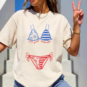 Comfort Colors 250 Years Of Freedom Shirt American Flag Bikini 250th Birthday T Shirt Patriotic Bikini Tee 1780998856684.png