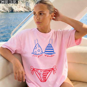 Comfort Colors 250 Years Of Freedom Shirt American Flag Bikini 250th Birthday T Shirt Patriotic Bikini Tee 1780998856764.png