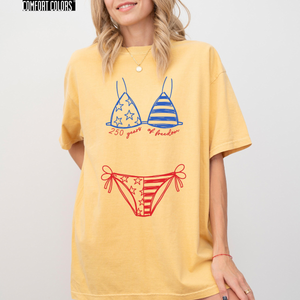 Comfort Colors 250 Years Of Freedom Shirt American Flag Bikini 250th Birthday T Shirt Patriotic Bikini Tee 1780998857389.png
