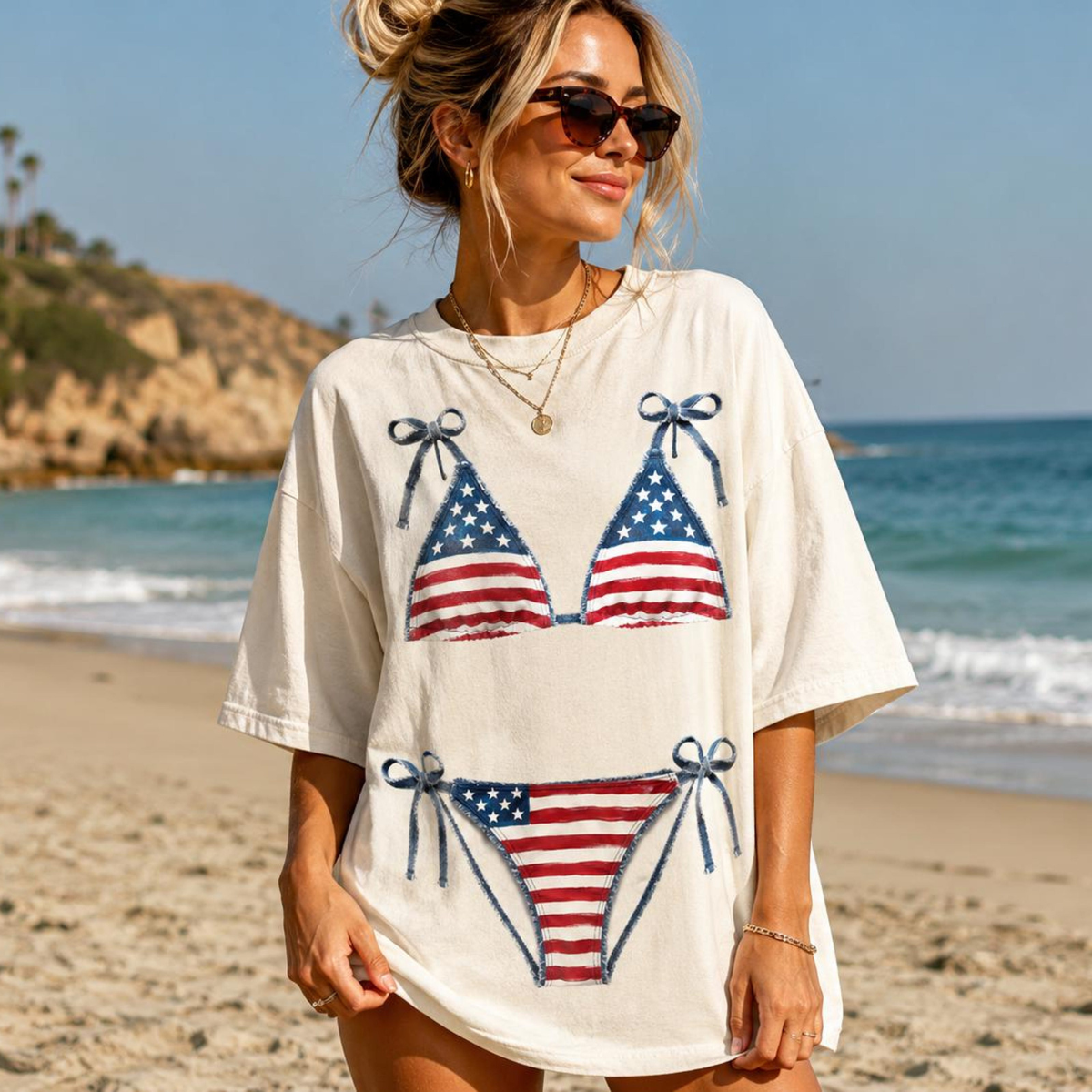 Patriotic Star Bikini Graphic Usa Summer Shirt 4th Of July 250th Independence Day Bikini Shirt 1780999531824.png