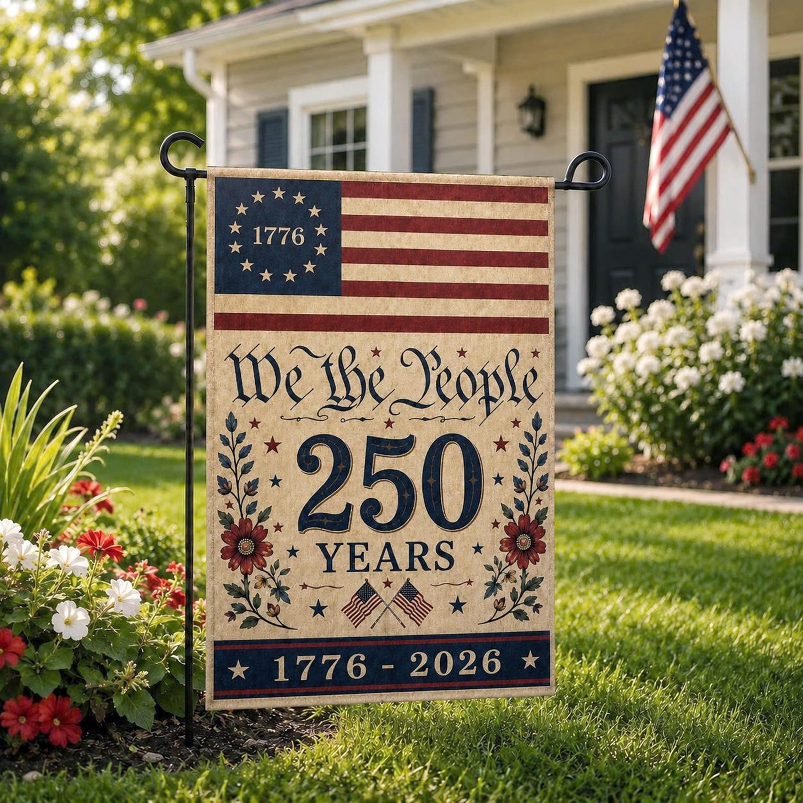 250 Years Garden Flag We The People Flag Decor Vintage America 250 Porch Decor Patriotic Banner America 250 Years Flag Independence Day 1781075861511.jpg