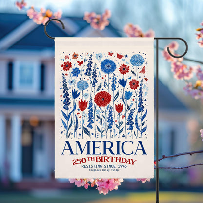 Patriotic Usa Garden Flag Anti Trump House Banner America 250th Birthday Subtle F Trump Semiquincentennial Foxglove Daisy Tulip 1781076092073.jpg
