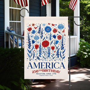 Patriotic Usa Garden Flag Anti Trump House Banner America 250th Birthday Subtle F Trump Semiquincentennial Foxglove Daisy Tulip 1781076092398.jpg