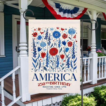 Patriotic Usa Garden Flag Anti Trump House Banner America 250th Birthday Subtle F Trump Semiquincentennial Foxglove Daisy Tulip 1781076092566.jpg