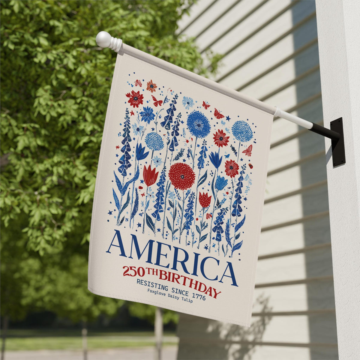 Patriotic Usa Garden Flag Anti Trump House Banner America 250th Birthday Subtle F Trump Semiquincentennial Foxglove Daisy Tulip 1781076093172.jpg