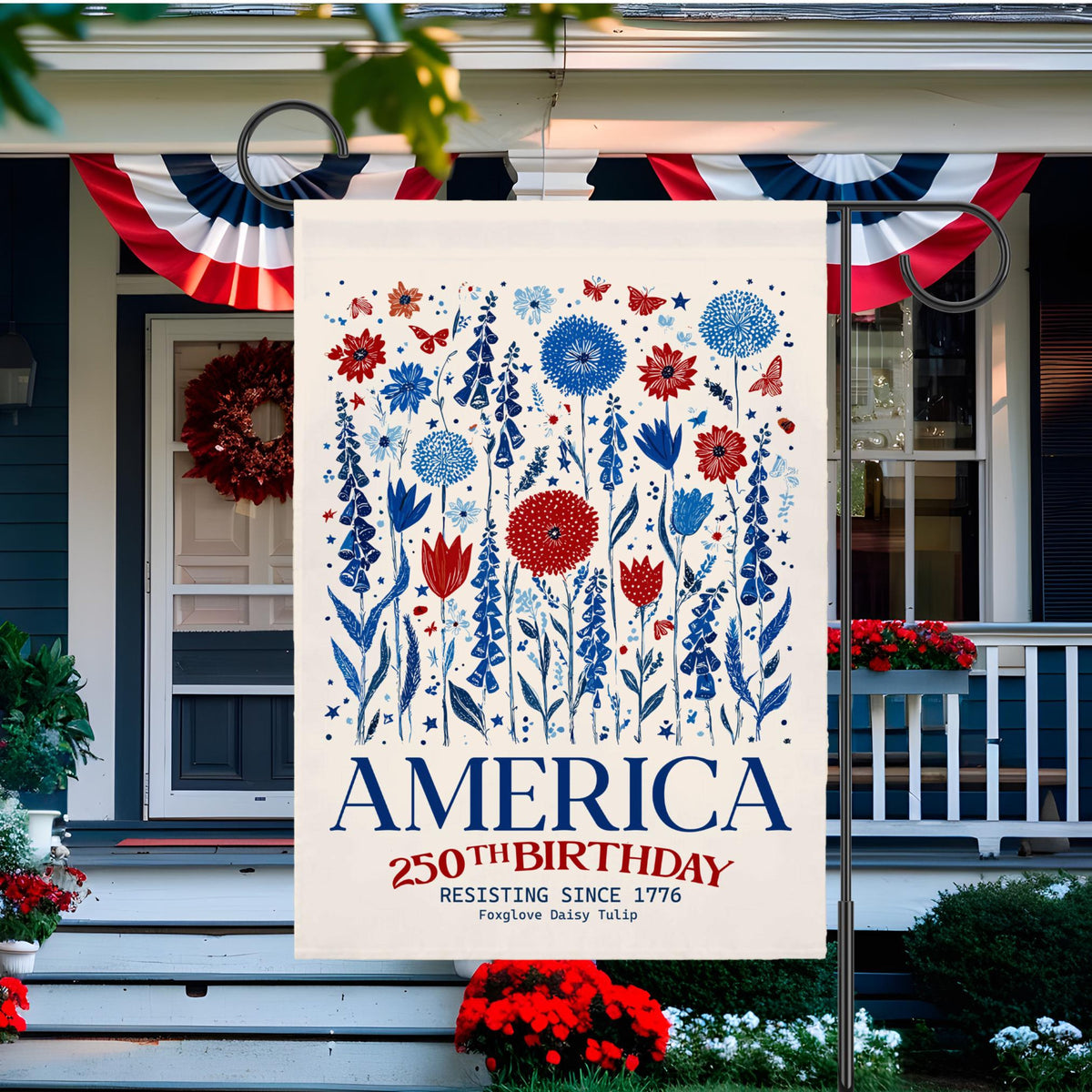 Patriotic Usa Garden Flag Anti Trump House Banner America 250th Birthday Subtle F Trump Semiquincentennial Foxglove Daisy Tulip 1781076093286.jpg