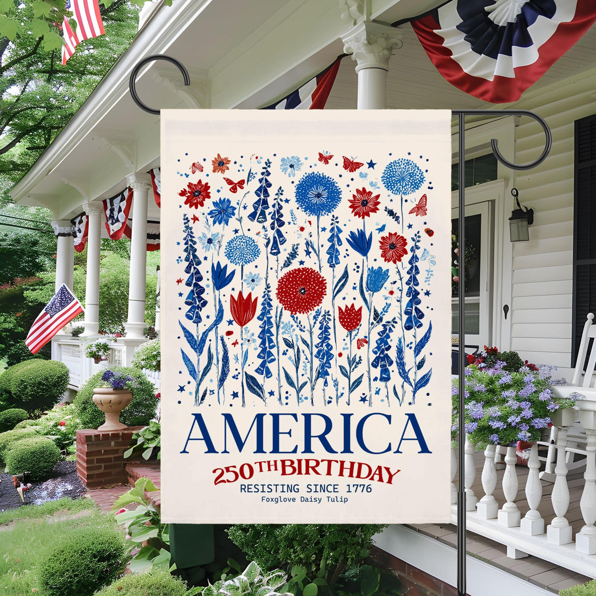 Patriotic Usa Garden Flag Anti Trump House Banner America 250th Birthday Subtle F Trump Semiquincentennial Foxglove Daisy Tulip 1781076093311.jpg