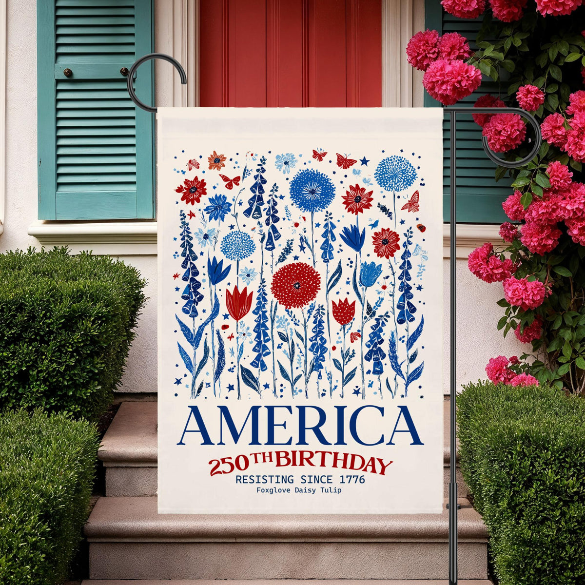 Patriotic Usa Garden Flag Anti Trump House Banner America 250th Birthday Subtle F Trump Semiquincentennial Foxglove Daisy Tulip 1781076093647.jpg