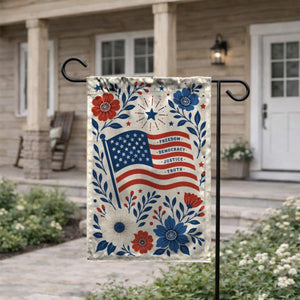 Freedom Democracy Justice Truth Usa Flag Floral Political Yard Decor 1781076359829.jpg