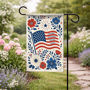 Freedom Democracy Justice Truth Usa Flag Floral Political Yard Decor 1781076360010.jpg