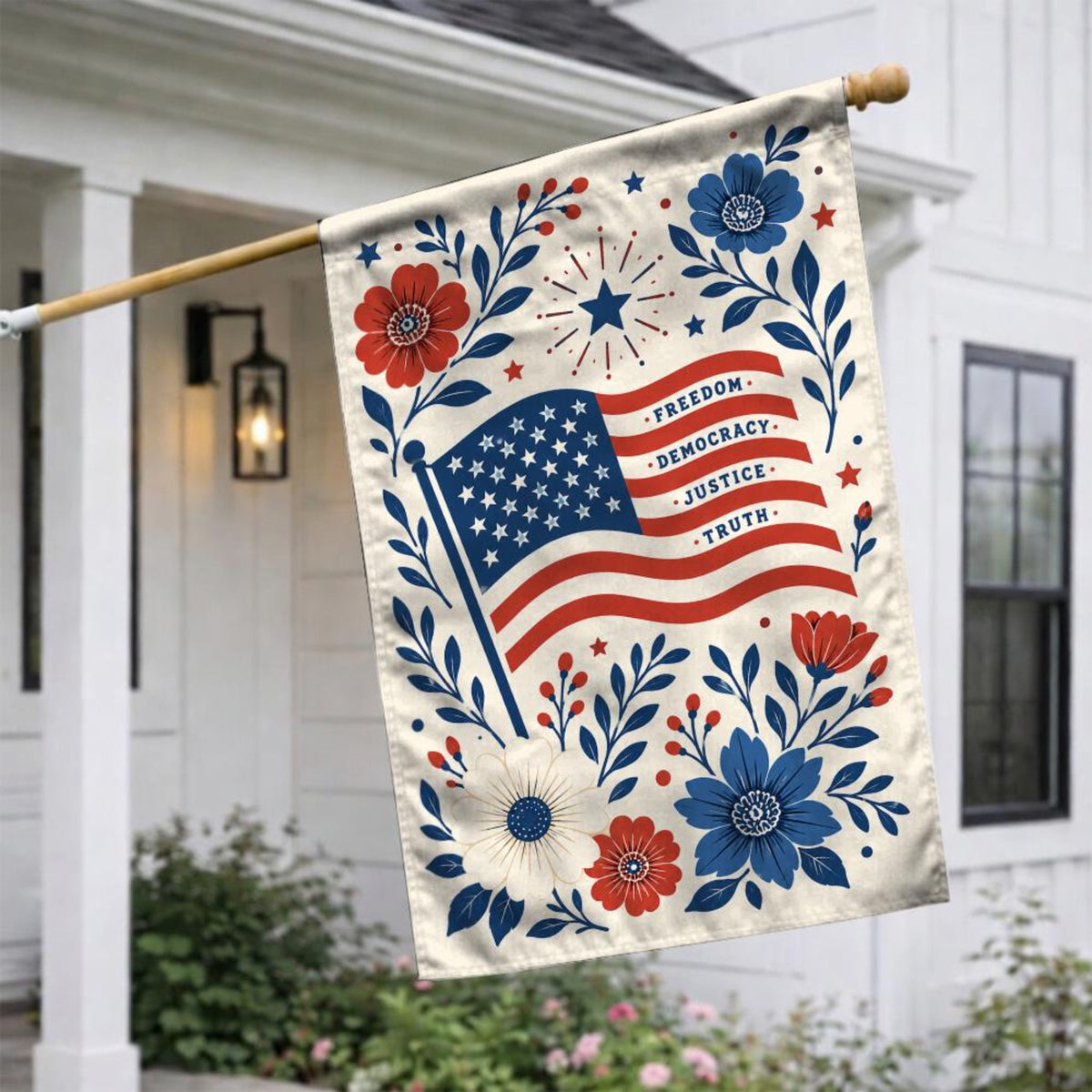 Freedom Democracy Justice Truth Usa Flag Floral Political Yard Decor 1781076360014.jpg