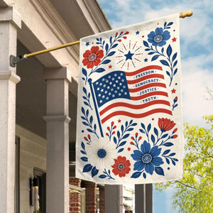 Freedom Democracy Justice Truth Usa Flag Floral Political Yard Decor 1781076360164.jpg