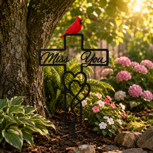Memorial Garden Cross Stake Miss You Cardinal Decor Sympathy Grave Marker Remembrance Garden Sign Loss Of Loved One Gift 1781079653057.png